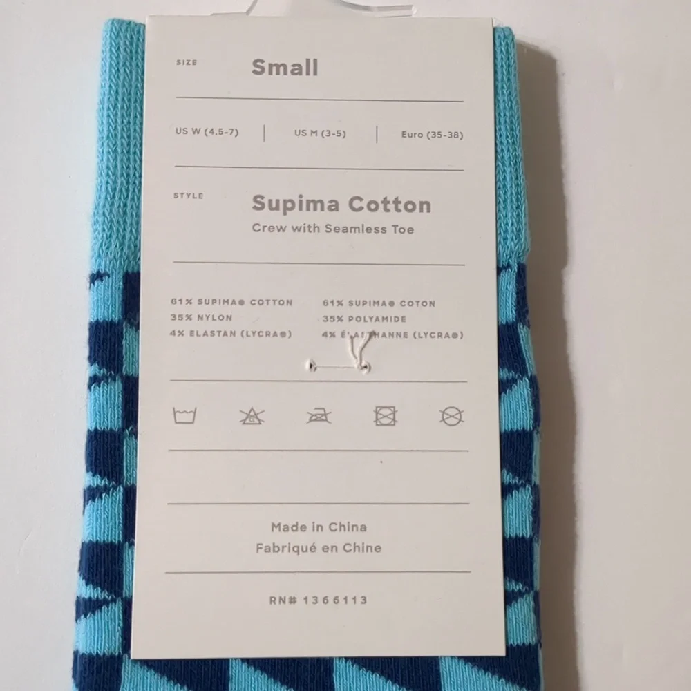 New MeUndies  3 pairs  Socks size Small W 4.5 M 3 supima cotton